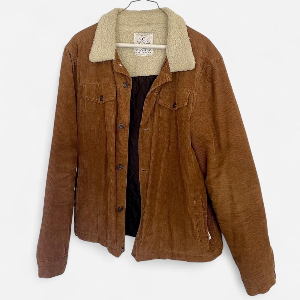Cold Culture Corduroy Sherpa Jacket w/ Fleece Lined Collar